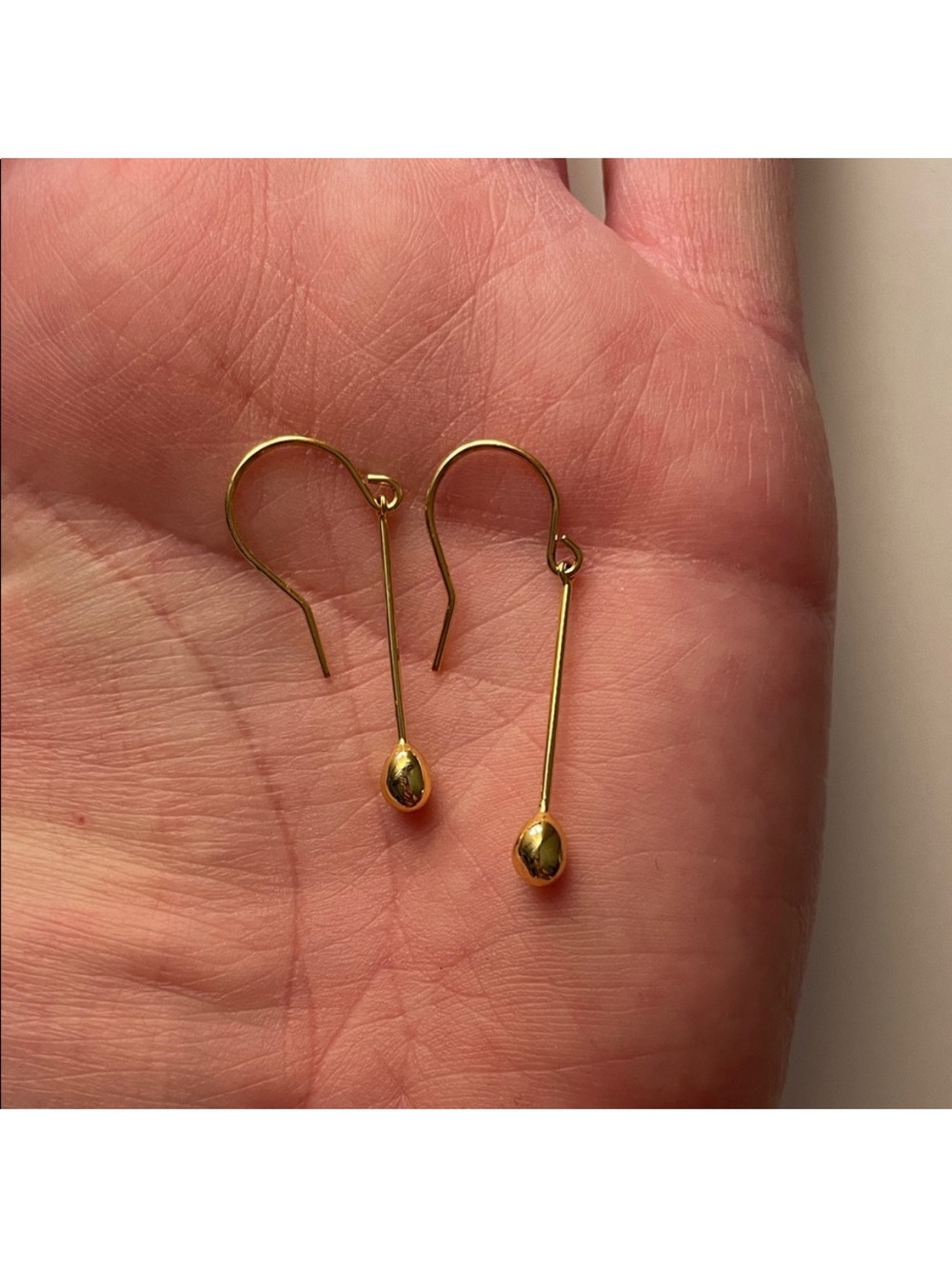 Gorjana Polished Gold Teardrop Bar Hook Earrings - Picture 2 of 3